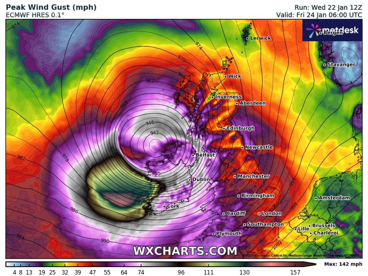 The NOAA hurricane hunters are currently in Shannon and will be flying into storm Éowyn to collect data💨✈️

''We are very fortunate to have the NOAA Hurricane Hunters in Shannon where they will be flying NOAA42 KERMIT into #StormÉowyn to gather extremely rare and extremely