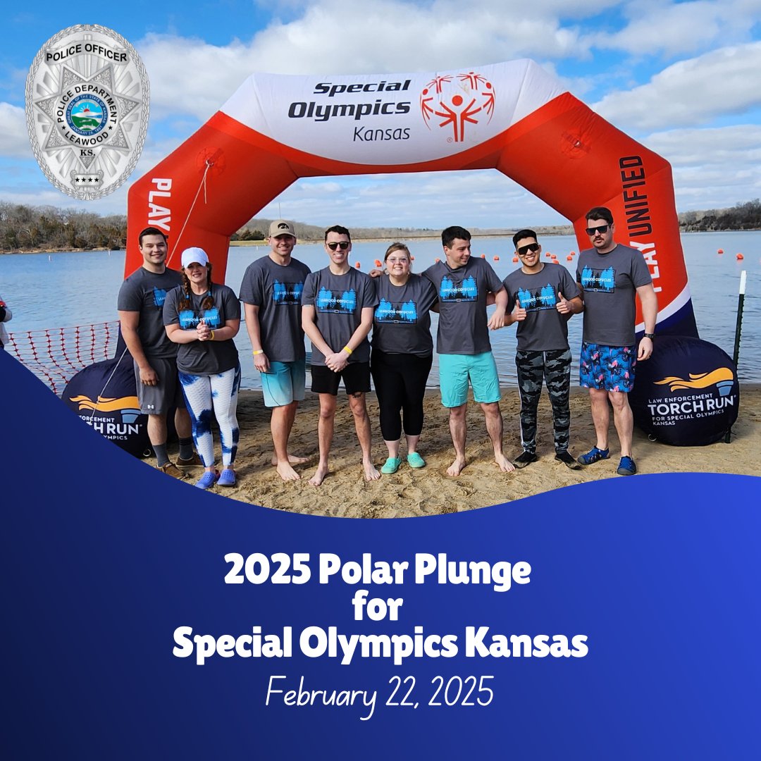 One month from today, Team Leawood Copsicles will take part in the 2025 Polar Plunge for Special Olympics.  All of the money raised goes directly to the athletes. If you'd like to donate, check out our team page at charity.pledgeit.org/t/wZ1HKucMnz
