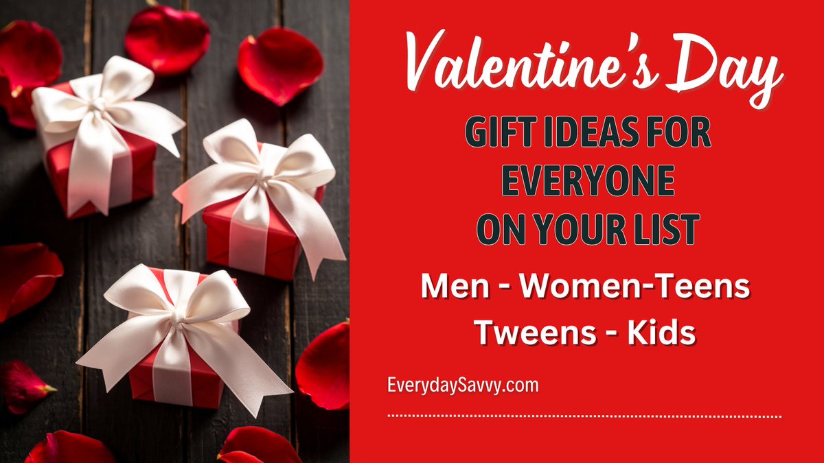 Are you looking for an amazing Valentine's Day gift? We have huge lists of Valentines ideas for adults, teens, tweens everydaysavvy.com/best-valentine…