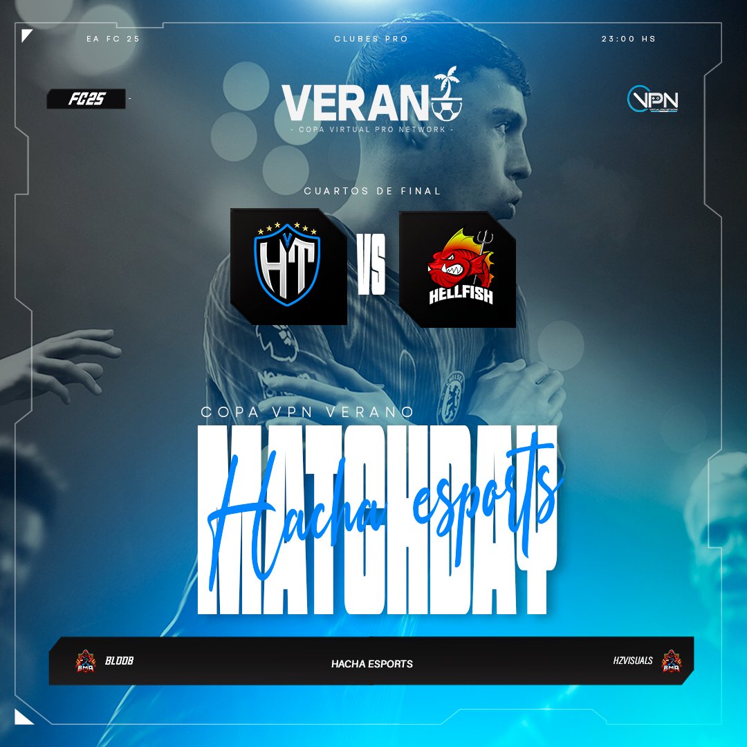 🔵 MATCHDAY || #EAFC25 ⚪️

🌞Arrancan la fase eliminatorias por la Copa Verano <a href="/vpn_argentina/">VPN Argentina</a> 🏖️

🔹Octavos de final
🆚 <a href="/HellFIsh_Fc1/">Hellfish F.C</a> 
🕚 23:00hs 🇦🇷

📺twitch.tv/rodriiakde22

Transmision con casters:
📺twitch.tv/virtualpronetw…

#FC25 | #ClubesPro