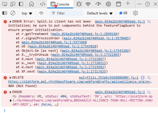 jookiestl's tweet photo. @AgileAlliance When tryna register for events on the new site, the is what happens when you hit the "Process Order" button.☹️ I was hoping to into the upcoming Town Hall &amp; event with Bob Galen. Help! https://t.co/PuA5GGLBuM