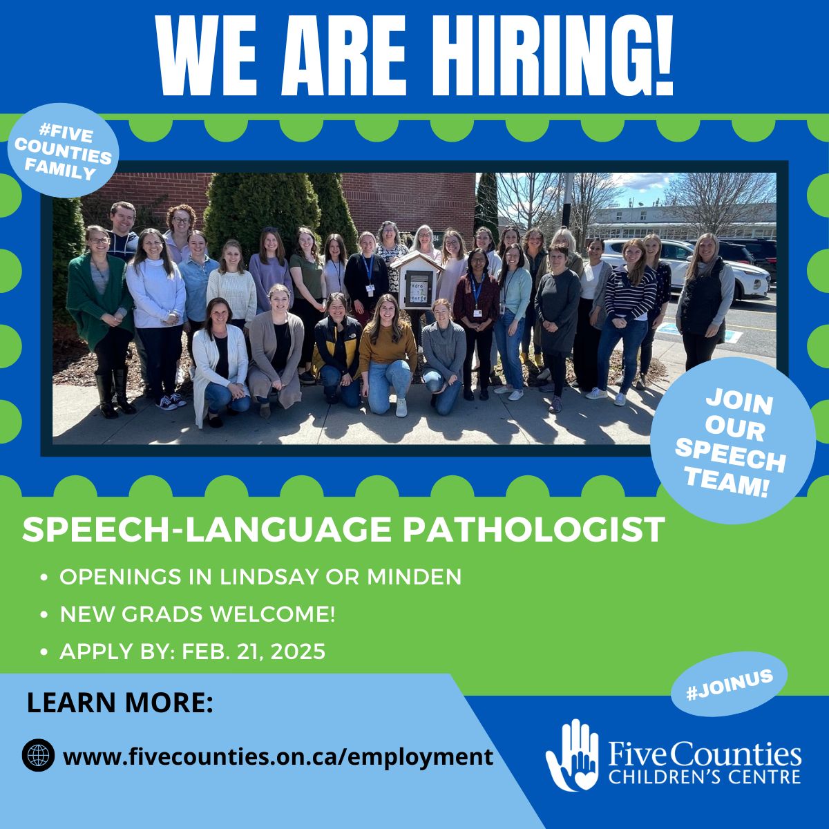 5CountiesKids's tweet photo. #JoinOurTeam. We have opening for #SpeechLanguagePathologist in our #Lindsay or #Minden sites. Join our speech team + help make a life-changing difference to a child. New grads welcome (training + mentoring opportunities). Find full details here:

🗣️ https://t.co/cCjliJIdvs https://t.co/5XL9iVwhPI