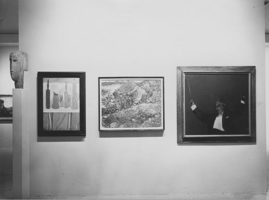 Amedeo Modigliani, Giorgio Morandi, Jóhannes Kjarval og Walter Sickert á sýningu í MoMA 1964.