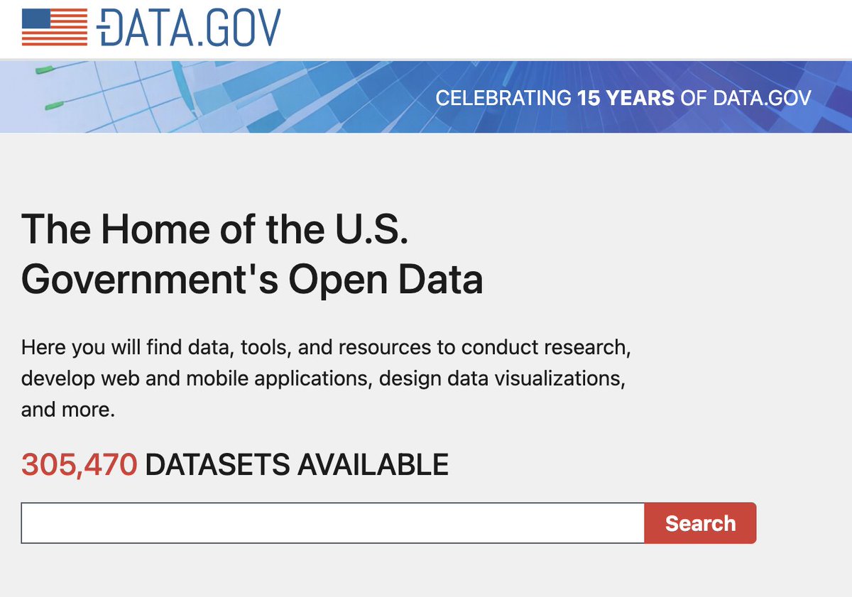 lauriewired's tweet photo. A lot of people don’t realize that the US government regularly publishes huge datasets on data[.]gov 
 
Everything from geospatial shape files, to massive troves of JSON are on there.
 
It’s a great way to practice data visualization, file processing, AI training, etc https://t.co/o7y9PSIYDw