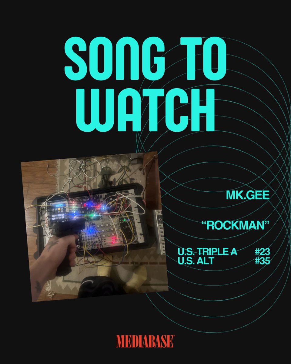 MediabaseCharts's tweet image. Keep your ears on this one! 🎧 @Mk_gee_'s "ROCKMAN" is this week's Mediabase Song to Watch, climbing the U.S. Triple A and Alternative charts. 

#SongToWatch