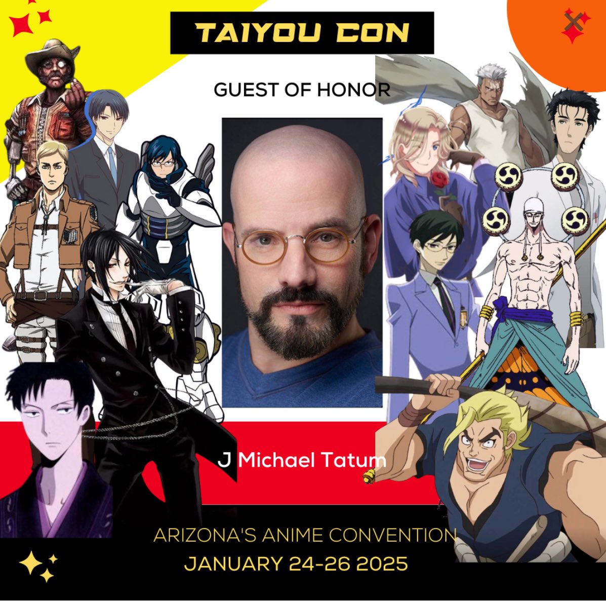 J Michael Tatum (@jmichaeltatum) on Twitter photo Hey! I’ll be at <a href="/Taiyoucon/">Taiyou Con</a> this weekend with <a href="/BranMci/">Brandon McInnis is Apollo in EPIC: The Musical!</a>! Stop by and say hello! 😊 Hey! I’ll be at <a href="/Taiyoucon/">Taiyou Con</a> this weekend with <a href="/BranMci/">Brandon McInnis is Apollo in EPIC: The Musical!</a>! Stop by and say hello! 😊