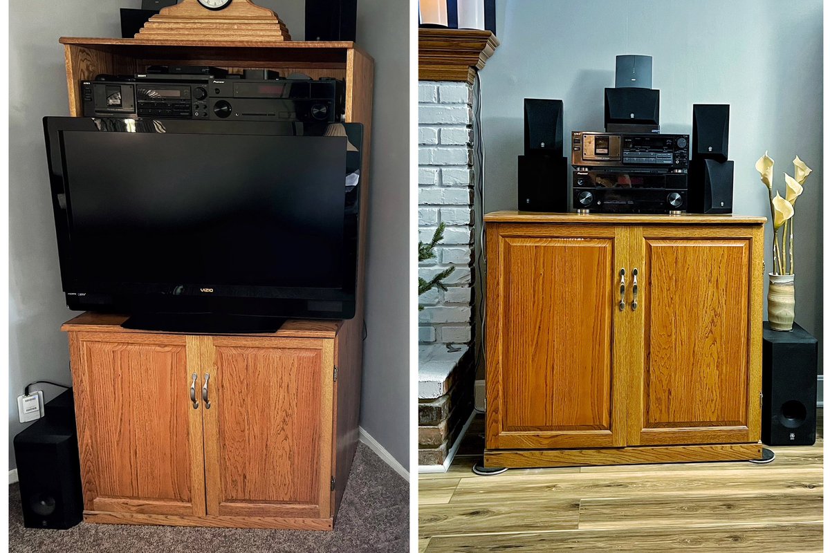 Newson242's tweet image. #myproject #2025 #woodworking cut the top off of the entertainment center