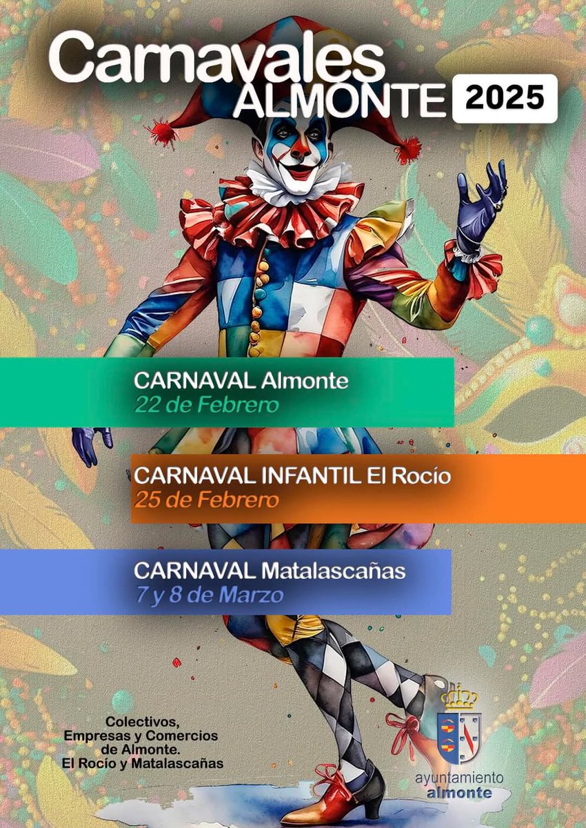 🎭7 y 8 de marzo, carnaval de Matalascañas 2025🎭