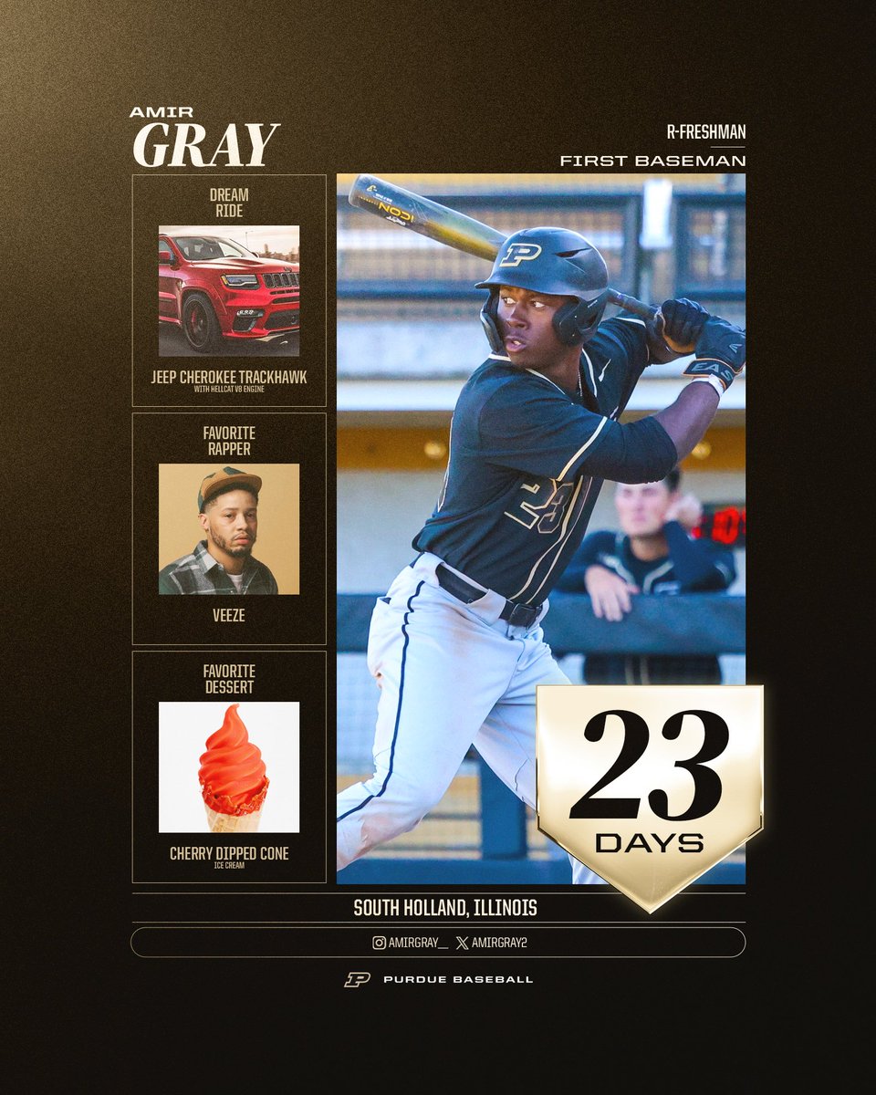 Purdue Baseball (@purduebaseball) on Twitter photo Eager for <a href="/AmirGray2/">amir gray</a>'s team debut. We know his lefthanded bat & glove work can bolster the lineup or be beneficial off the bench. 
⚒️Batted .413 as All-State honoree at Brother Rice HS
🏅2-time All-Catholic League infielder
⚾️Teamed w/ CVA to lead BRHS to 2 trips to state finals Eager for <a href="/AmirGray2/">amir gray</a>'s team debut. We know his lefthanded bat & glove work can bolster the lineup or be beneficial off the bench. 
⚒️Batted .413 as All-State honoree at Brother Rice HS
🏅2-time All-Catholic League infielder
⚾️Teamed w/ CVA to lead BRHS to 2 trips to state finals