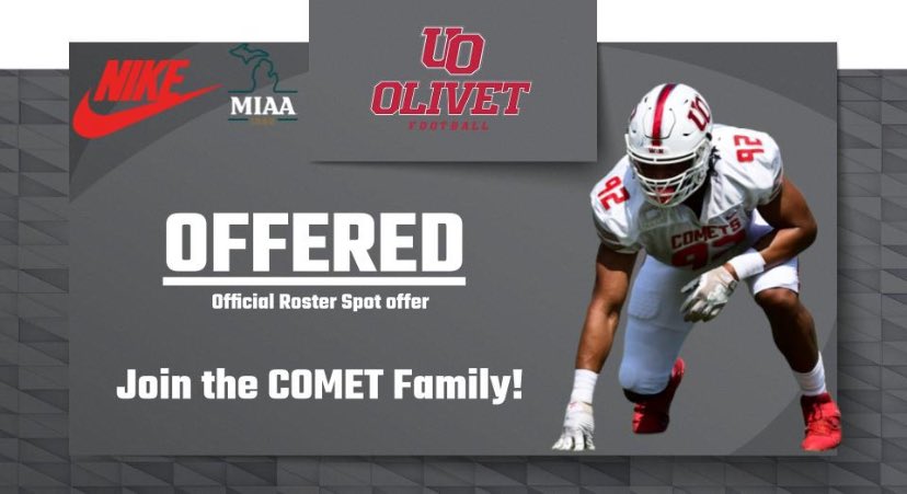 after a great visit and talk with <a href="/CoachIeuter/">Erik Ieuter</a> i am blessed to receive another offer from <a href="/UOlivetfootball/">The University of Olivet Football</a> can wait to see what the future has in store!!❤️🤍<a href="/Coachparker22/">Antonio Parker</a> <a href="/CoachIsaiahFB/">Isaiah Fleming</a>