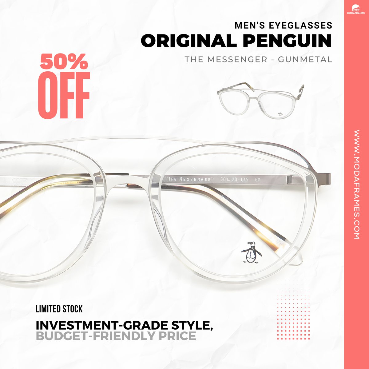ModaFrames's tweet image. 🔥 STEAL ALERT: Designer frames that won&apos;t rob your wallet!

Just dropped: Original Penguin Messenger frames in sleek gunmetal. Normally $120, now just $59.80! 

These babies are selling faster than concert tickets! 🎸

👉 modaframes.com/products/origi…

#EyewearStyle #ModaFrames