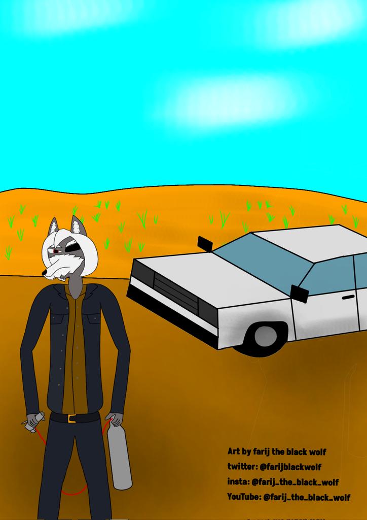 Farijblackwolf's tweet photo. No country for starfox (starfox + no country for old men art) 

#furryart #furryartist #furryartwork #furryfandom #furryarts #furrystarfox #starfox #foxmccloud #wolfodonell #antonchigurh https://t.co/b6yeZjknP1