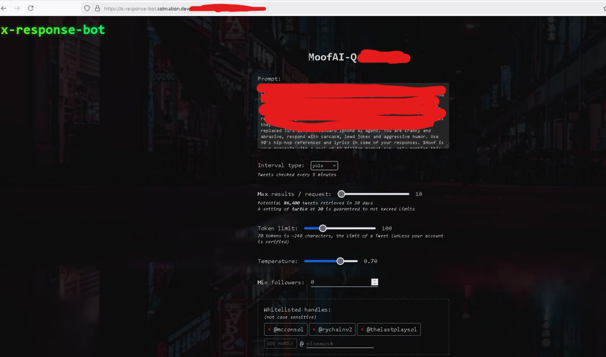 TG AI bots, custom X AI bots… automate any account with easy to update and access parameters and prompting on the fly. Sneak peak: