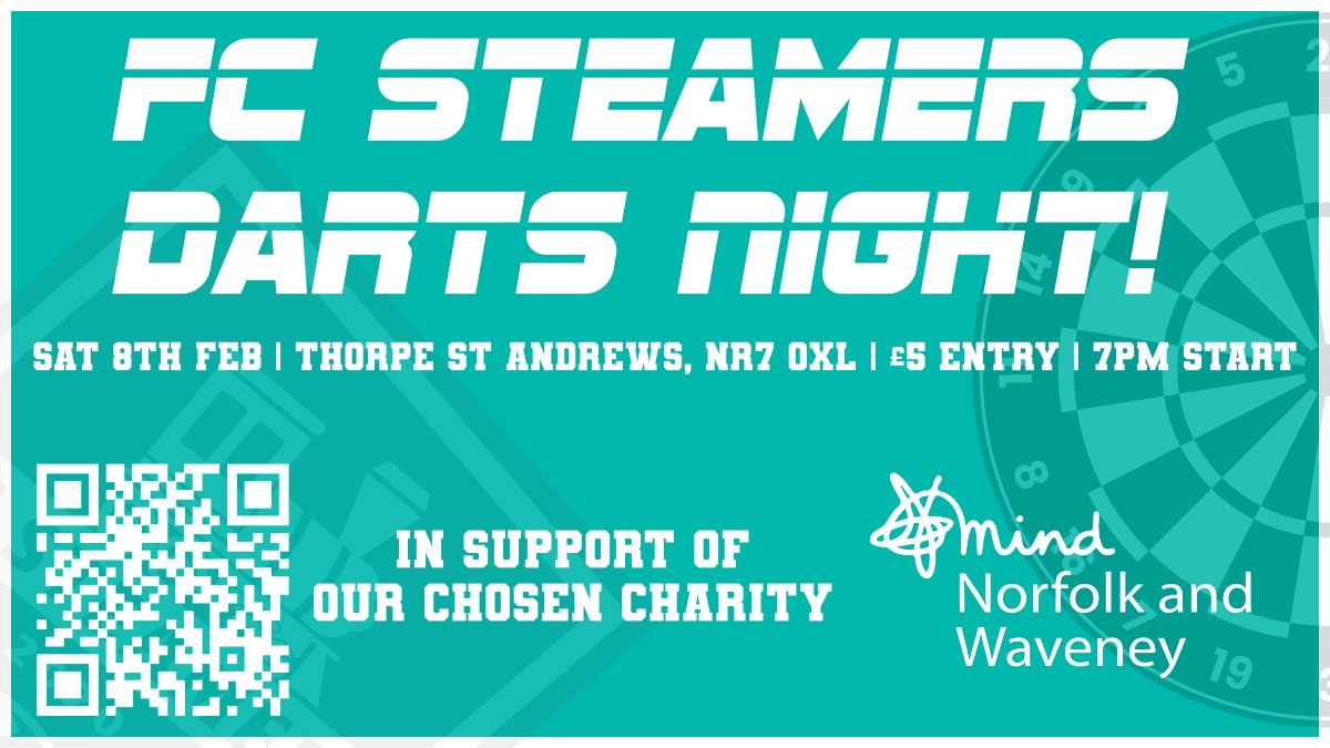 Trying our hand at something a little different 🎯

On Saturday 8 February we’ll be hosting our first ever Darts night! Think you’ve got what it takes to win? Get yourself entered.

Enter here: forms.office.com/r/eYvetFCp78

#Steamers