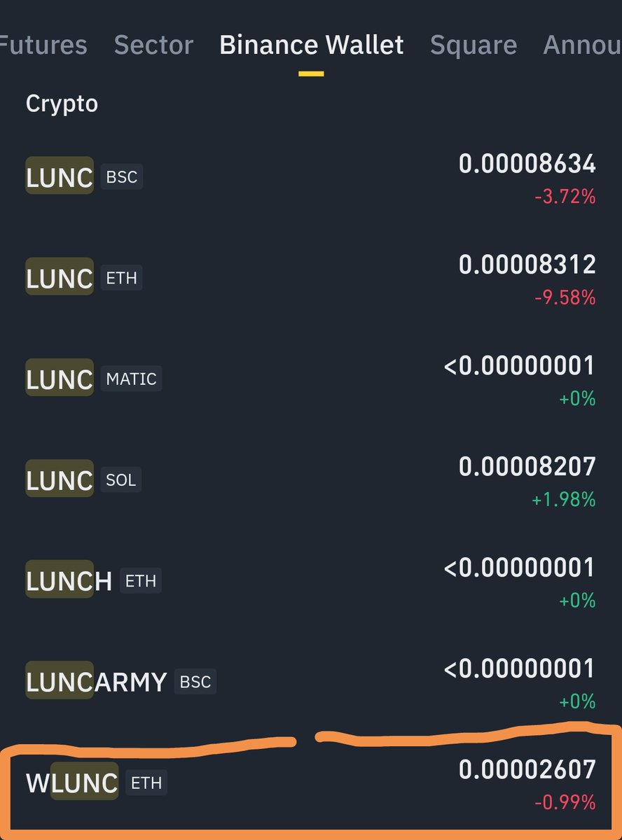 Binance Web3 wallet just renamed LUNA ETH (WLUNA) to WLUNC ETH. 

#WLUNA $WLUNA