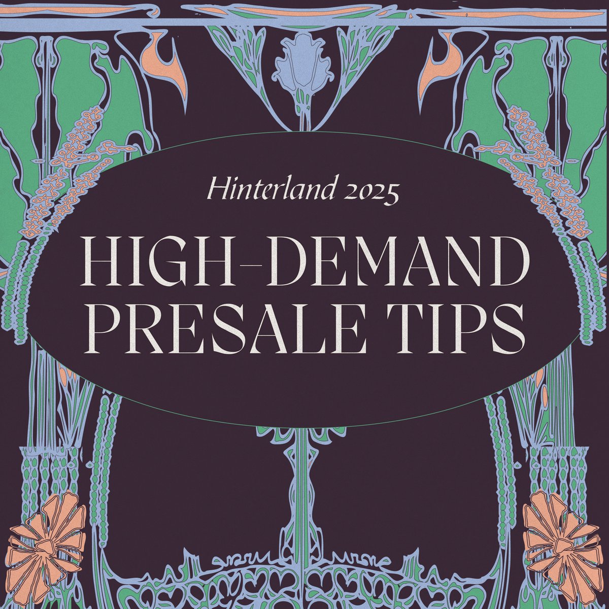 Presale begins tomorrow, Thursday, Jan. 23rd at 11am CT. Check out these tips on how you can best secure your presale tix --&gt; hinterlandiowa.com/info/presale-t…