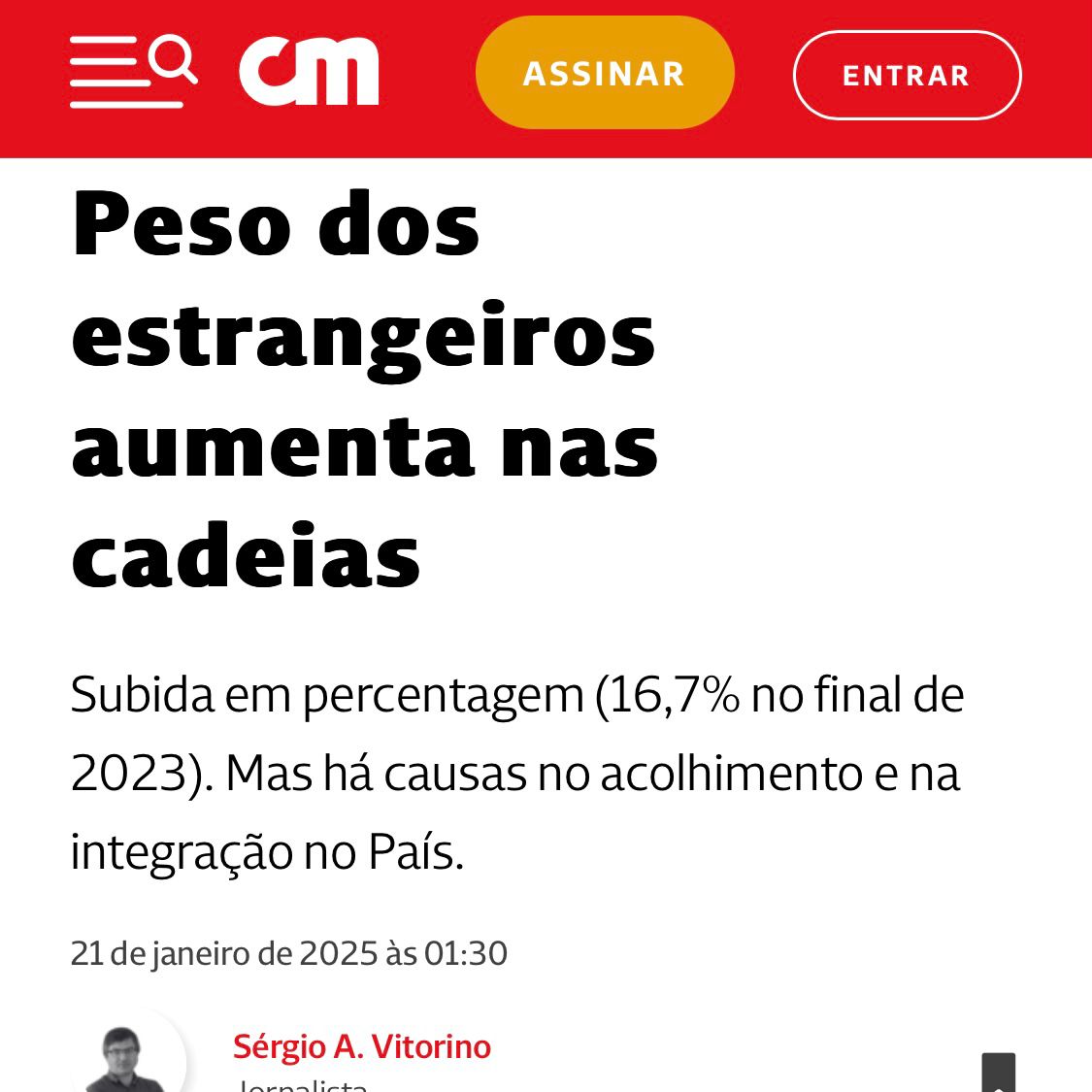 Há cada vez mais estrangeiros nas prisões, mas continuam a insistir que a imigração não está ligada ao aumento da criminalidade. Vamos continuar a ignorar o óbvio? #SomosAlternativa