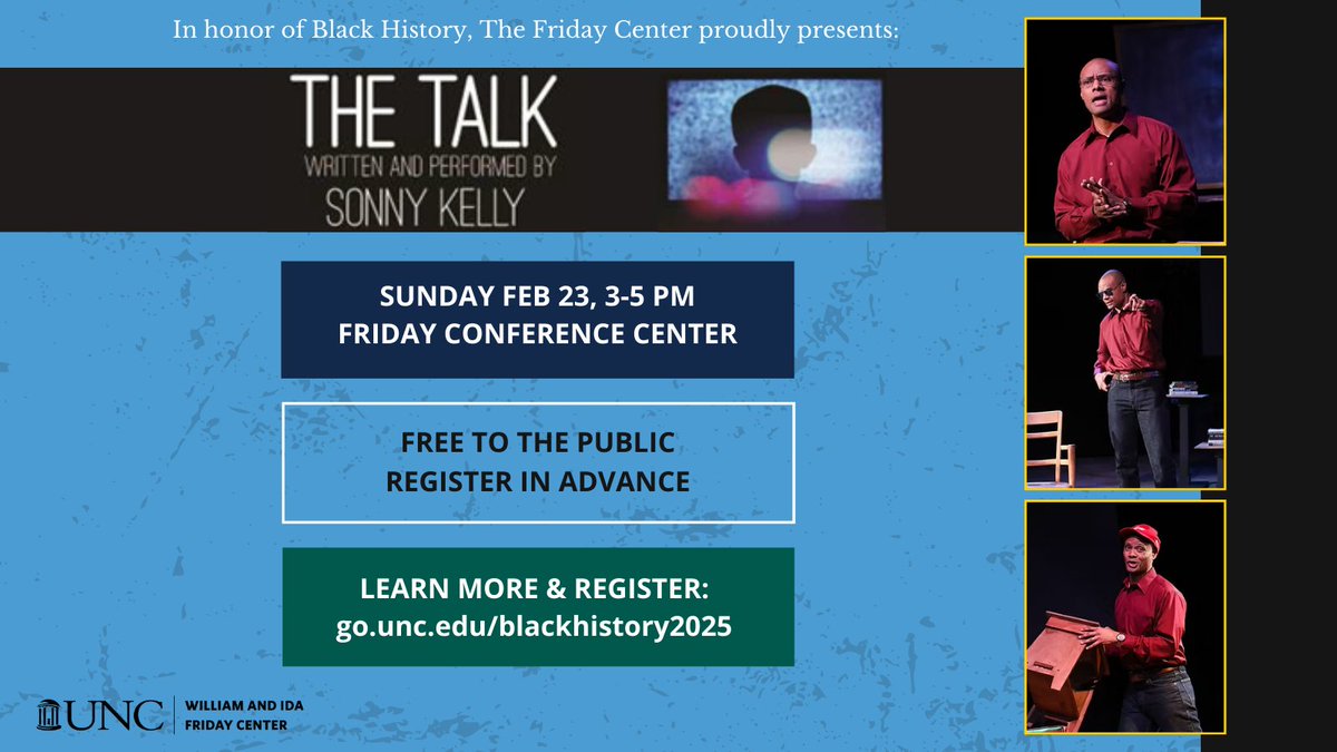 In celebration of Black History Month, UNC_AAAD is happy to co-sponsor Sonny Kelly's upcoming performance at the Friday Center! To learn more, please visit fridaycenter.unc.edu/programs/celeb…, <a href="/uncfridaycenter/">Friday Center</a>, <a href="/unccollege/">UNC College of Arts and Sciences</a>