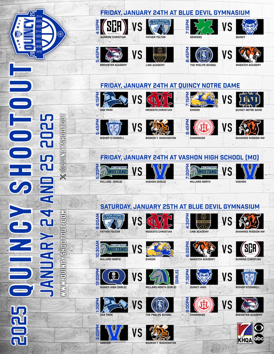 The <a href="/QHSshootout/">Quincy Shootout</a> takes place this weekend... Check out the schedule!