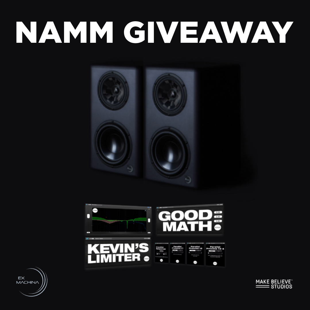We're teaming up with <a href="/Mkbelieveco/">Make Believe Studios</a> at #NAMM2025 to give away Ganymede monitors + a Make Believe Studios bundle!

Enter here: docs.google.com/forms/d/e/1FAI…

Visit: Ex Machina booth 19303 | Make Believe booth 14516

#giveaway #NAMMShow #ExMachina #MakeBelieveStudios