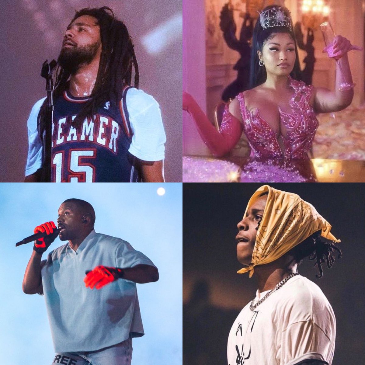 If all of these rappers dropped their new albums on the same day, which one(s) would you listen to first? 🤔

▫️J. Cole
▫️Nicki Minaj
▫️Kanye West
▫️ASAP Rocky