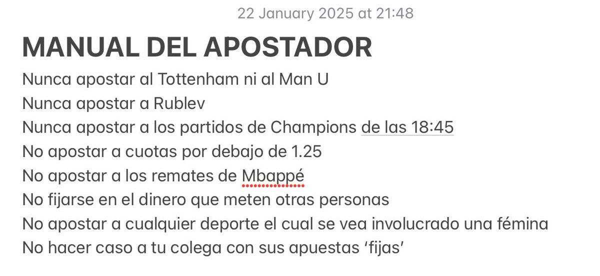 Para todos vosotros que os mola apostar os dejo unos consejos para no palmar más pasta, DE NADA
Y si estás de acuerdo no dudes en seguirme 😉