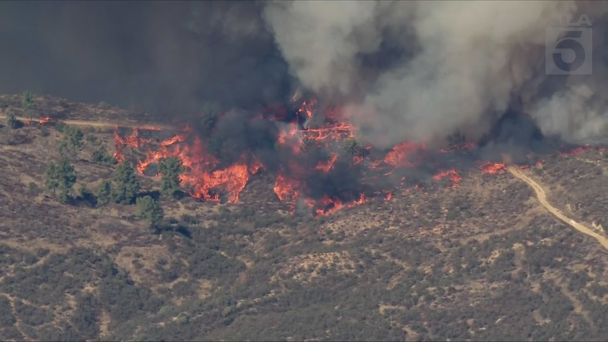KTLA's tweet photo. The California Department of Forestry &amp; Fire Prevention (@CAL_FIRE) has created a 3D map of the #HughesFire in northern Los Angeles County. Tap to view: https://t.co/mFtsHHKARU https://t.co/0YQFh0BnOn