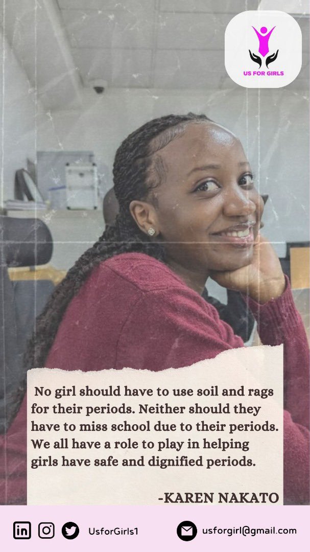 Our Woman Crush Wednesday <a href="/_babykay1/">Nkaren</a> shares that NO girl should have to use unsafe materials like soil or rags for their periods. Neither should they miss school because of periods.
Together we can help girls stay longer in school &amp; have safe dignified periods. #EndPeriodPoverty