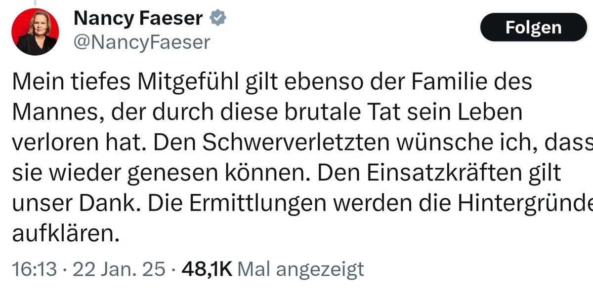 warockyderotter's tweet image. "Die Ermittlungen werden die Hintergründe aufklären."
#Aschaffenburg #Faeser
#BlaBla