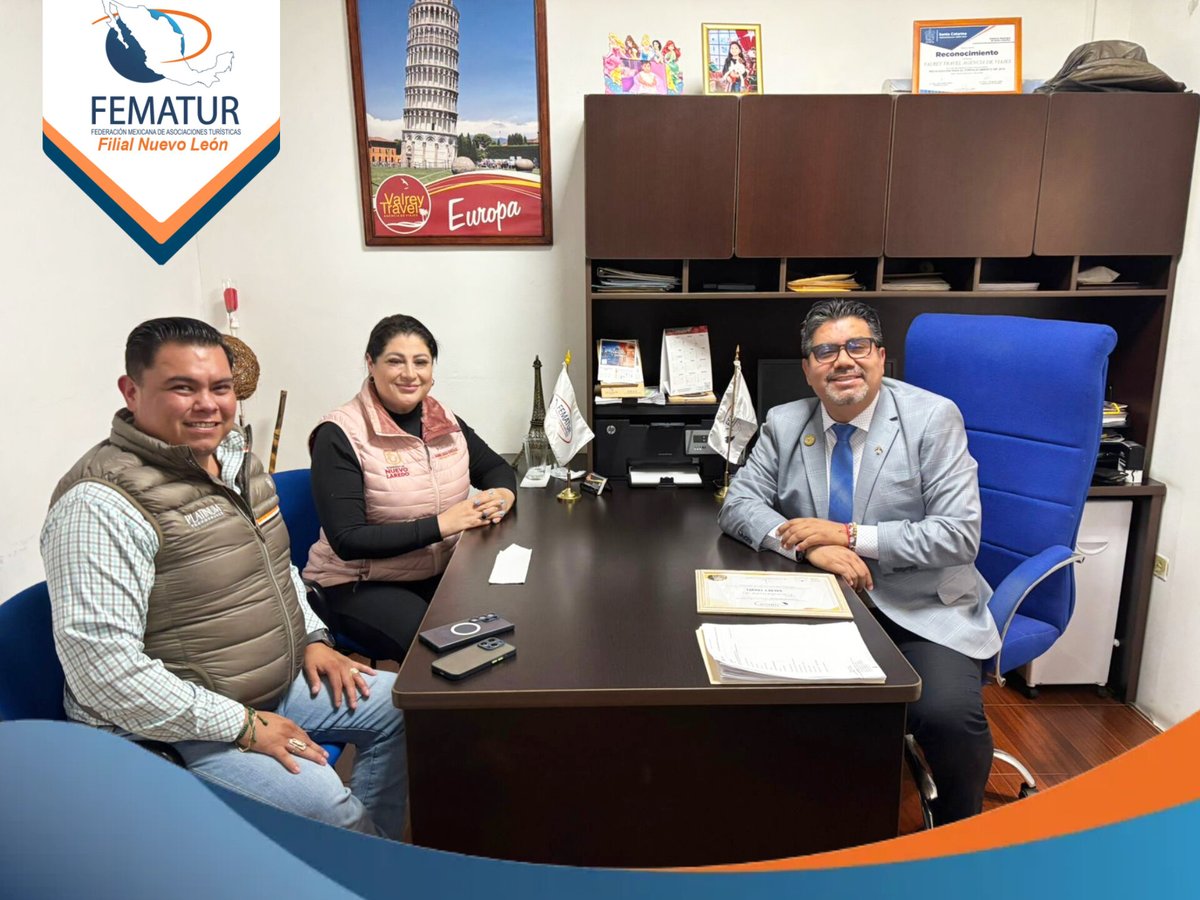 Fematur NL Nuestro Presidente Baltazar Valdés  tuvo una reunión de   trabajo con la Lic. Maribel Garza, Directora de Turismo DE Nuevo Laredo Tamps. Y el Lic. José Cantú,  Coordinador Turismo Médico, Nuevo Laredo Tamps.