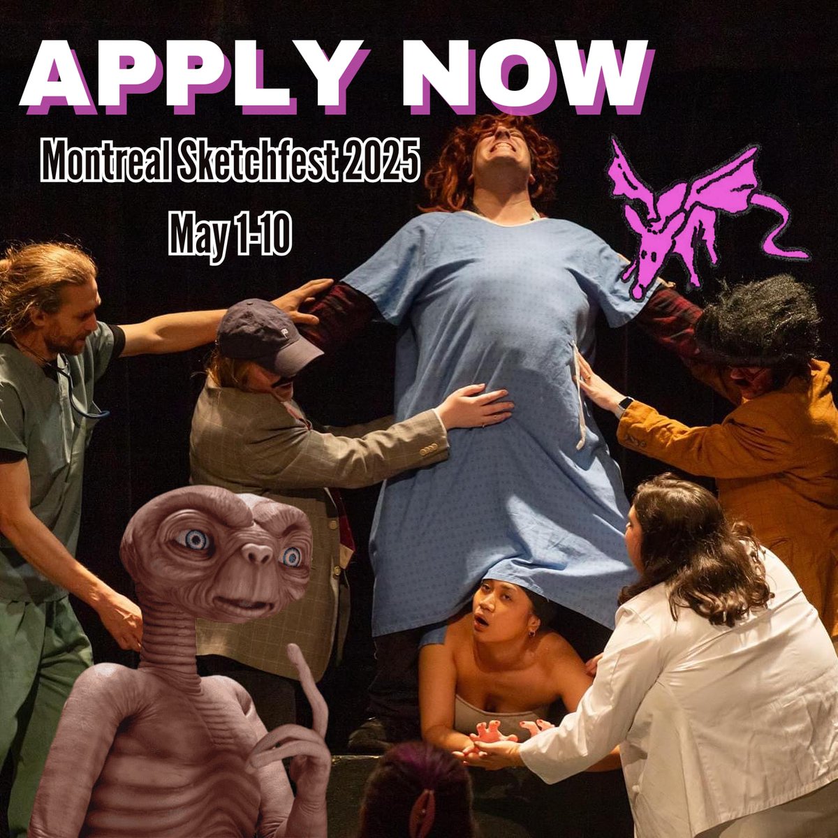 AND WE’RE  BACK! Apply now to join us for Montreal Sketchfest 2025 from May 1-10.  We’re dusting off the conch and putting the call out to sketch comedians  everywhere! Tell your friends, tell your mom, let’s rock! 👽🛸 link in  bio!