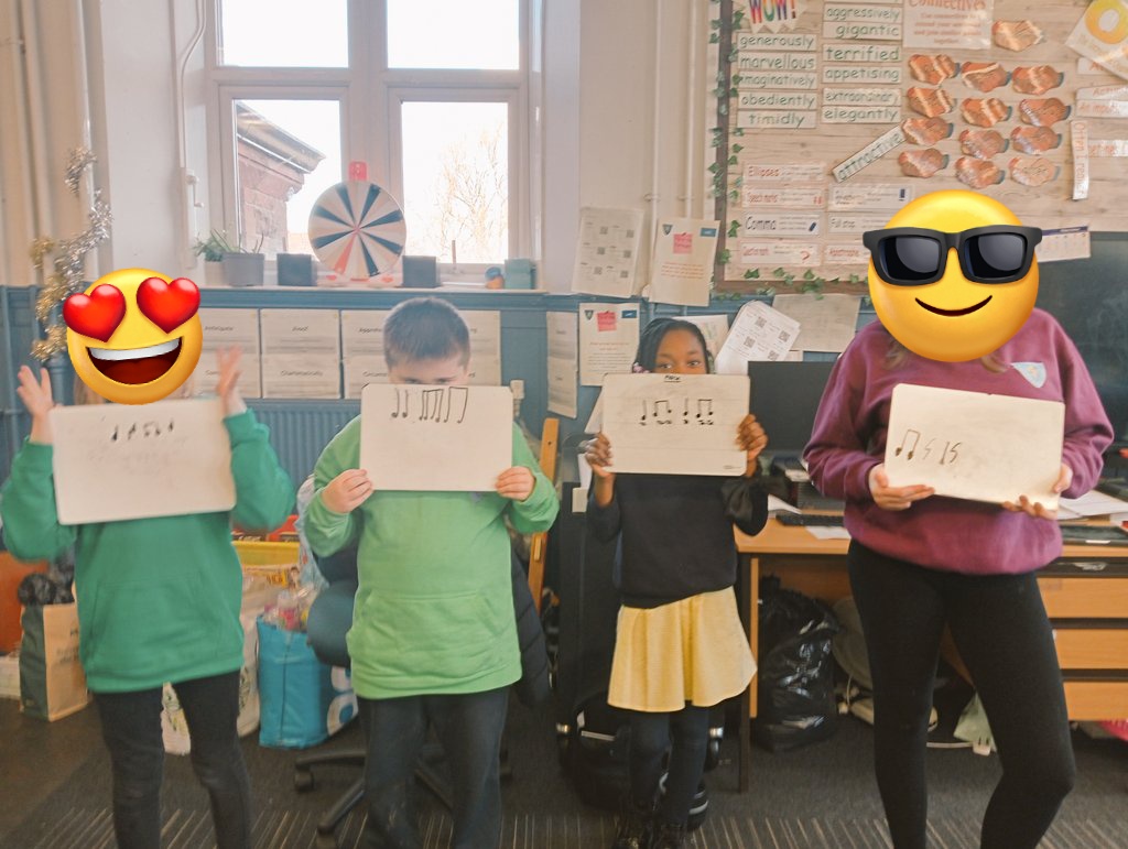 Laura Di Pasquale (@laurakeeney01) on Twitter photo In P7/6 this term we are learning all about musical notation, creating our own rhythms and putting them together as we learn about composition 🎵🎶🎼🪇 <a href="/WellshotPrimary/">Wellshot Primary</a> <a href="/GlasgowCREATE/">Glasgow CREATE</a> <a href="/AppleMusic/">Apple Music</a> In P7/6 this term we are learning all about musical notation, creating our own rhythms and putting them together as we learn about composition 🎵🎶🎼🪇 <a href="/WellshotPrimary/">Wellshot Primary</a> <a href="/GlasgowCREATE/">Glasgow CREATE</a> <a href="/AppleMusic/">Apple Music</a>