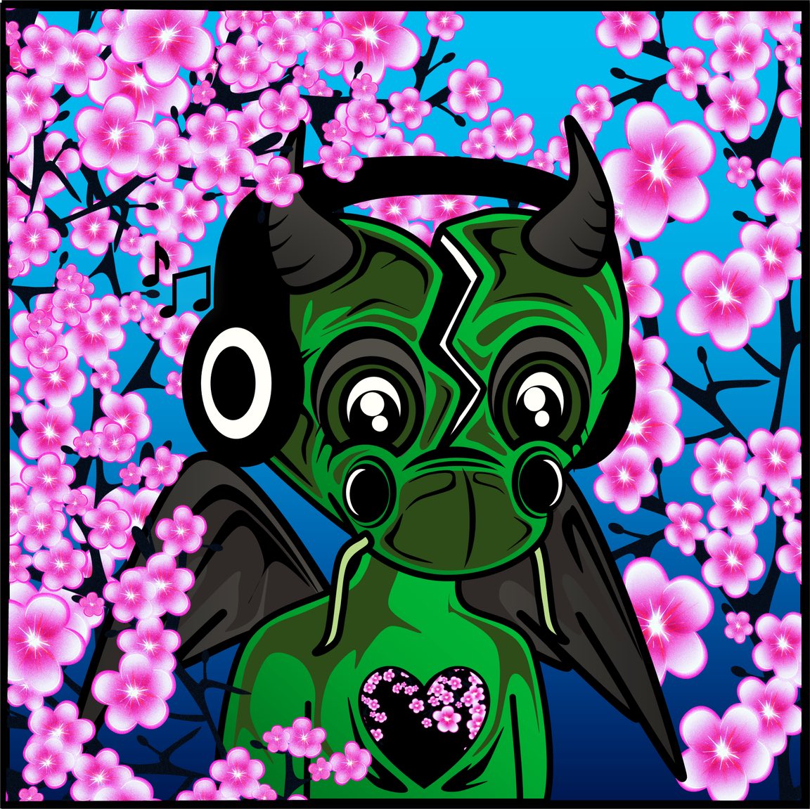 talknft2me's tweet image. So pumped with this custom heart beatz from @DC_Purp and @PurDoodles 🐉 🌸 #algo #NFT #CRYPTO