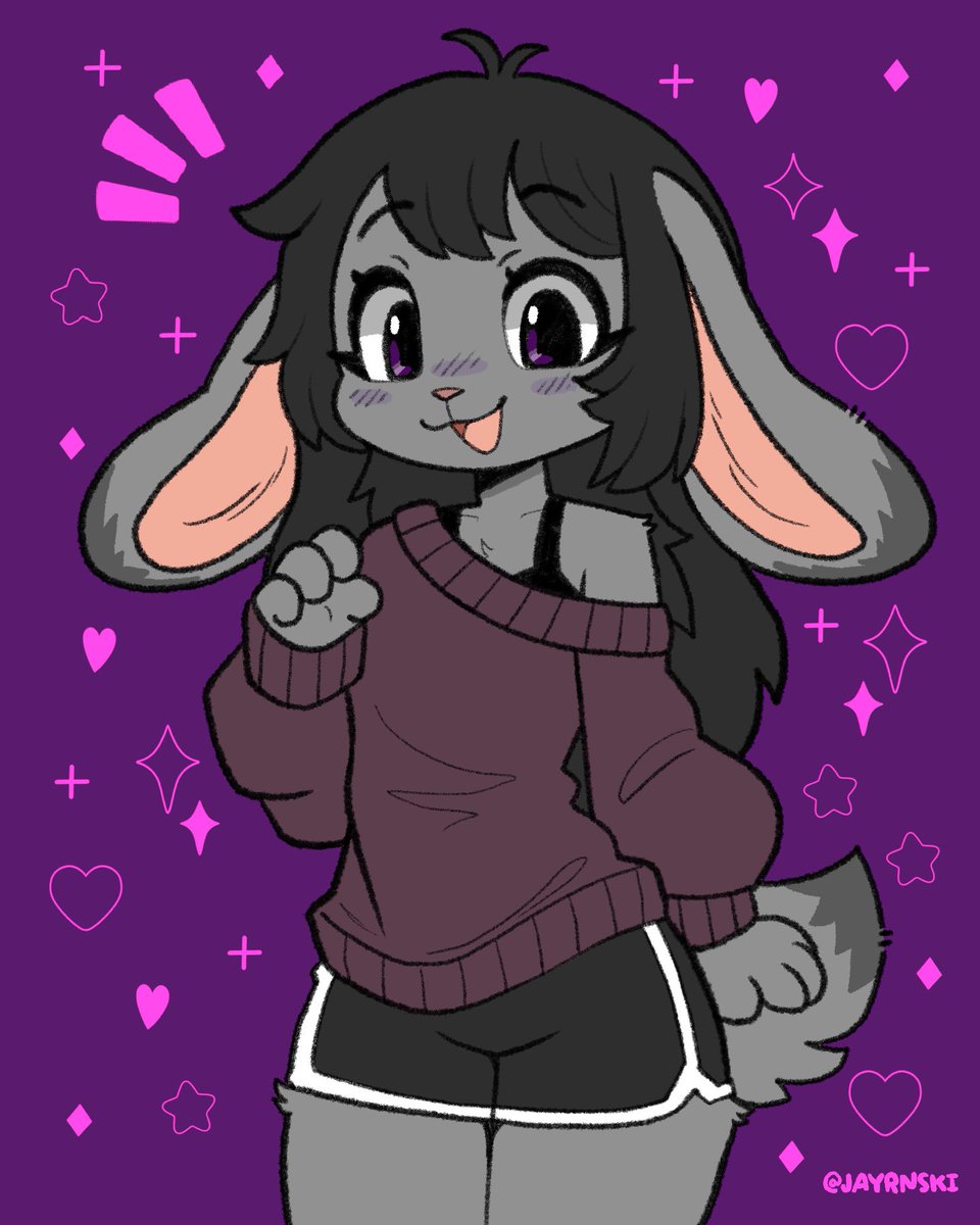 jayrnski's tweet image. bnuuy says hi! 💜 (lyssa_floof)