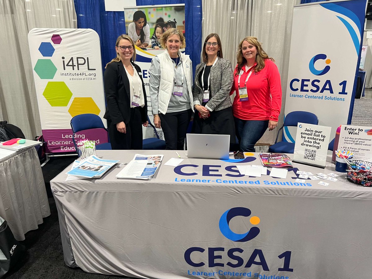 CESA1's tweet photo. Are you attending the Wisconsin State Education Convention? Stop by and visit us in the Exhibitor Hall (booth 337)! We look forward to connecting with you! #LearnerCenteredSolutions #EdCon2025 https://t.co/xJ4M6QSPZ5