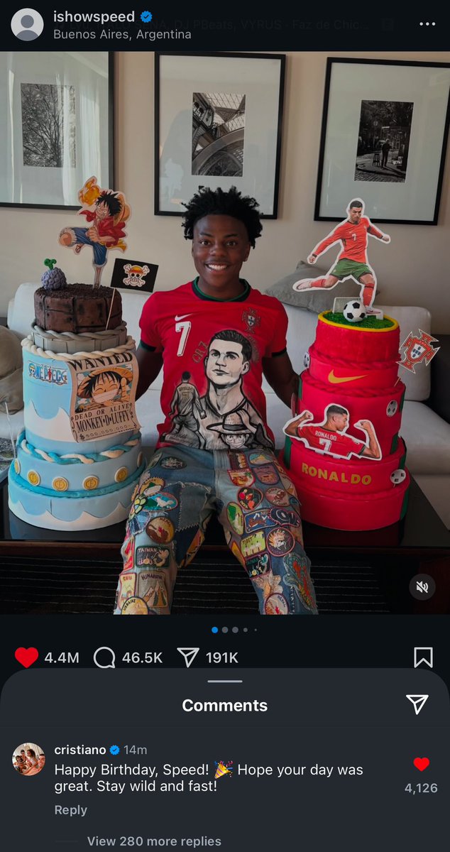 Ronaldo just commented under speed birthday post on instagram😭🔥