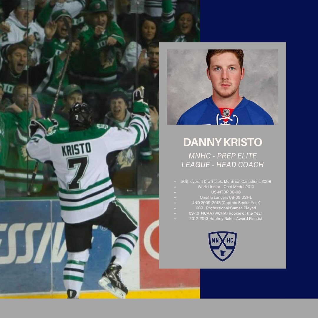 MNHockeyClub's tweet image. New Coach Alert!

We are excited to announce Minnesota Hockey Legend Danny Kristo as our PEL Head Coach.  Danny is an incredible example of MNHC cores values.  We look forward to getting this started this summer.