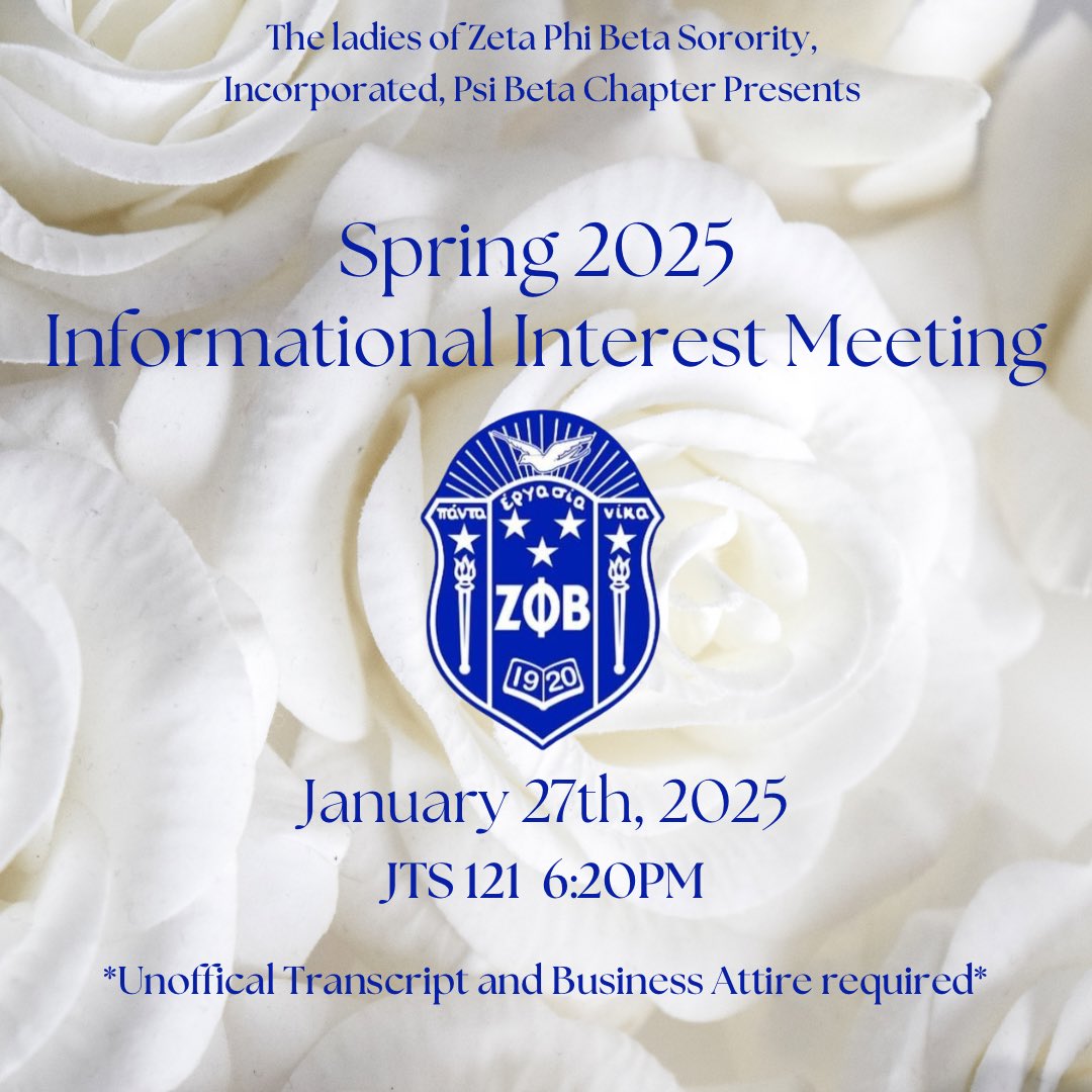 Want to know what it takes to be a Finer Woman? Join us on January 27, 2025 at 6:20pm in JTS 121! Unofficial Transcript &amp; Business Attire Required 💙🤍🕊️ 

#gramfam #psibetazetas