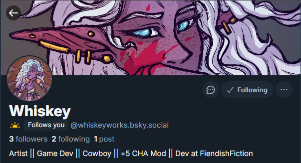 Our artist just set up his own 🦋... go give him a follow! In spite of recent... events... he's trying to find the motivation to post more and engage in more online communities. He'd be grateful for the support!