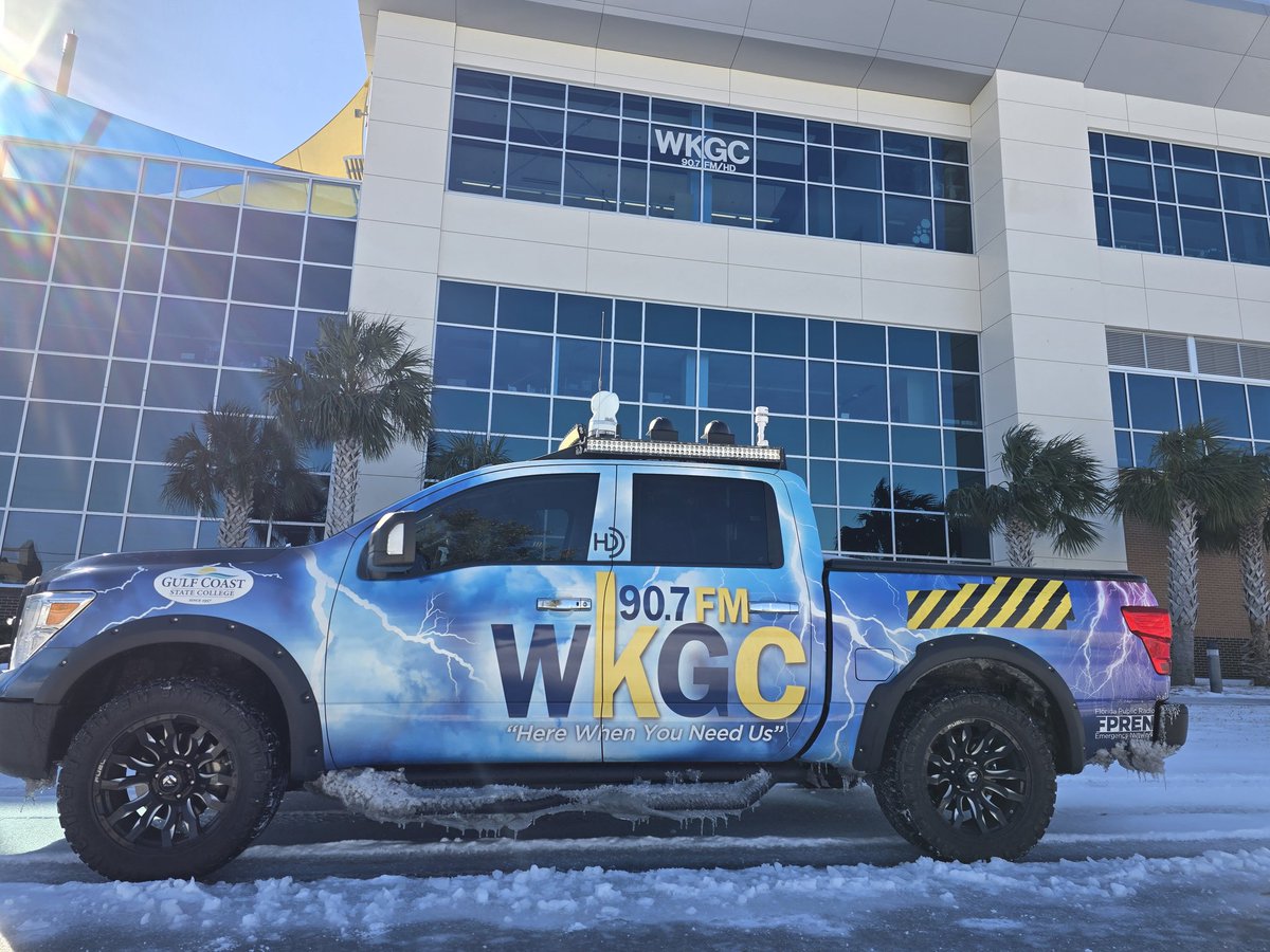 The WKGC MVP Titan got some good views of snow and ice around the WKGC studios this morning in Panama City.