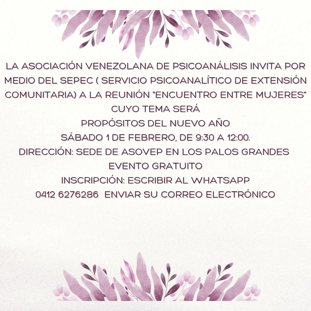 asovep's tweet photo. Asovep invita al próximo Encuentro entre mujeres el sábado 1 de febrero con Esther Mateo y Mery Soto. https://t.co/1Bx7eFALE2
