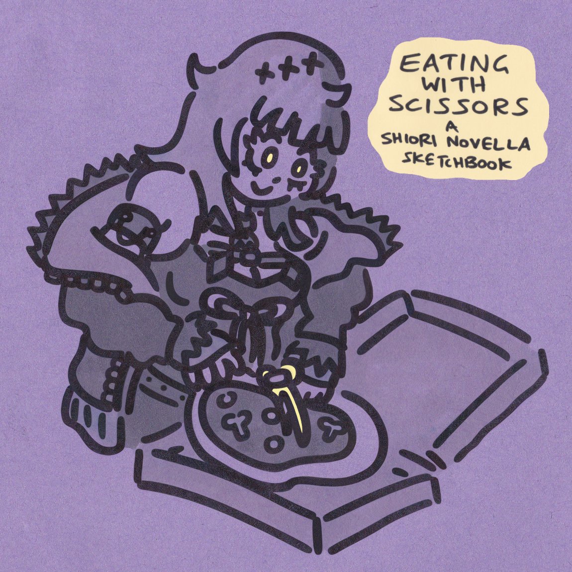 I put together all my Shiori Novella fanart into a little pdf, it's cute and purple and square. If you like pdfs as much as I do you can download it for free, link in the reply. <a href="/shiorinovella/">Shiori Novella 👁‍🗨 holoEN</a> #ShiorinSketch