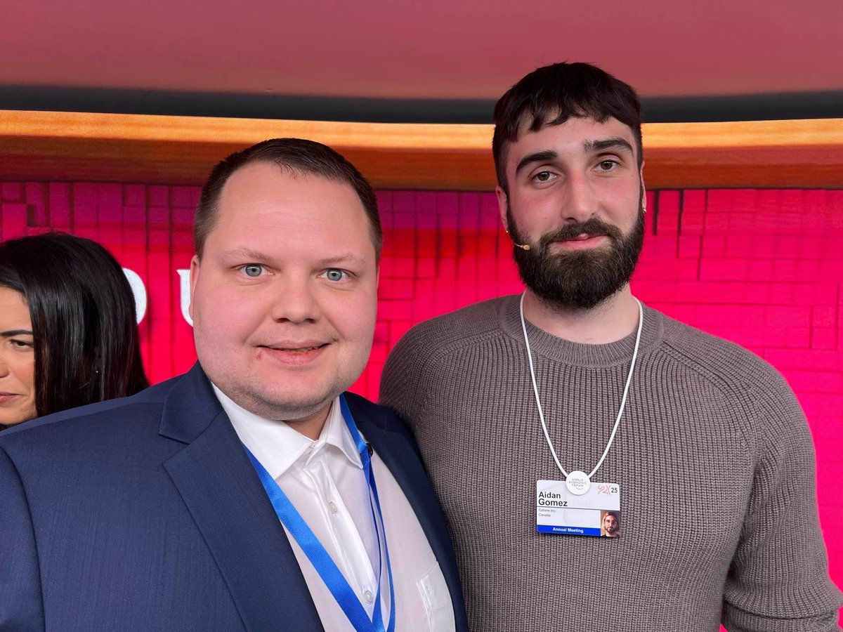 dxlino's tweet photo. Day 3 of Davos 2025: The coordinated steps to lock the ROI of AI have been taken

While users underestimate LLM's performance of free versions, the decitions (500B initial investment in AI infrastructure, restrictions of chips export,  The Organization for Economic Co-operation and Development (OECD) Global Tax Deal (Global Tax Deal), Declaring a National Energy Emergency, Unleashing American Energy), making unified steps to ensure that within two years the competitive advantage of AI models would be concentrated in one country. When buissiness finally moving to adapt AI at scale, the two year window until next iteration of LLM's/AI models placing stong safeguards to ensure that the ROI of AI will be locked in one place.

Another interesting notes:
- Dario Amodei (Anthropic) expects continued growth of LLMs quality for next two years to reach superhuman AI
- Jonas Andrulis (Aleph Alpha) anounced about released Tokenizer-Free (T-Free) architecture
- Aidan Gomez (Cohere) expressed expectations for continuation of growth industry