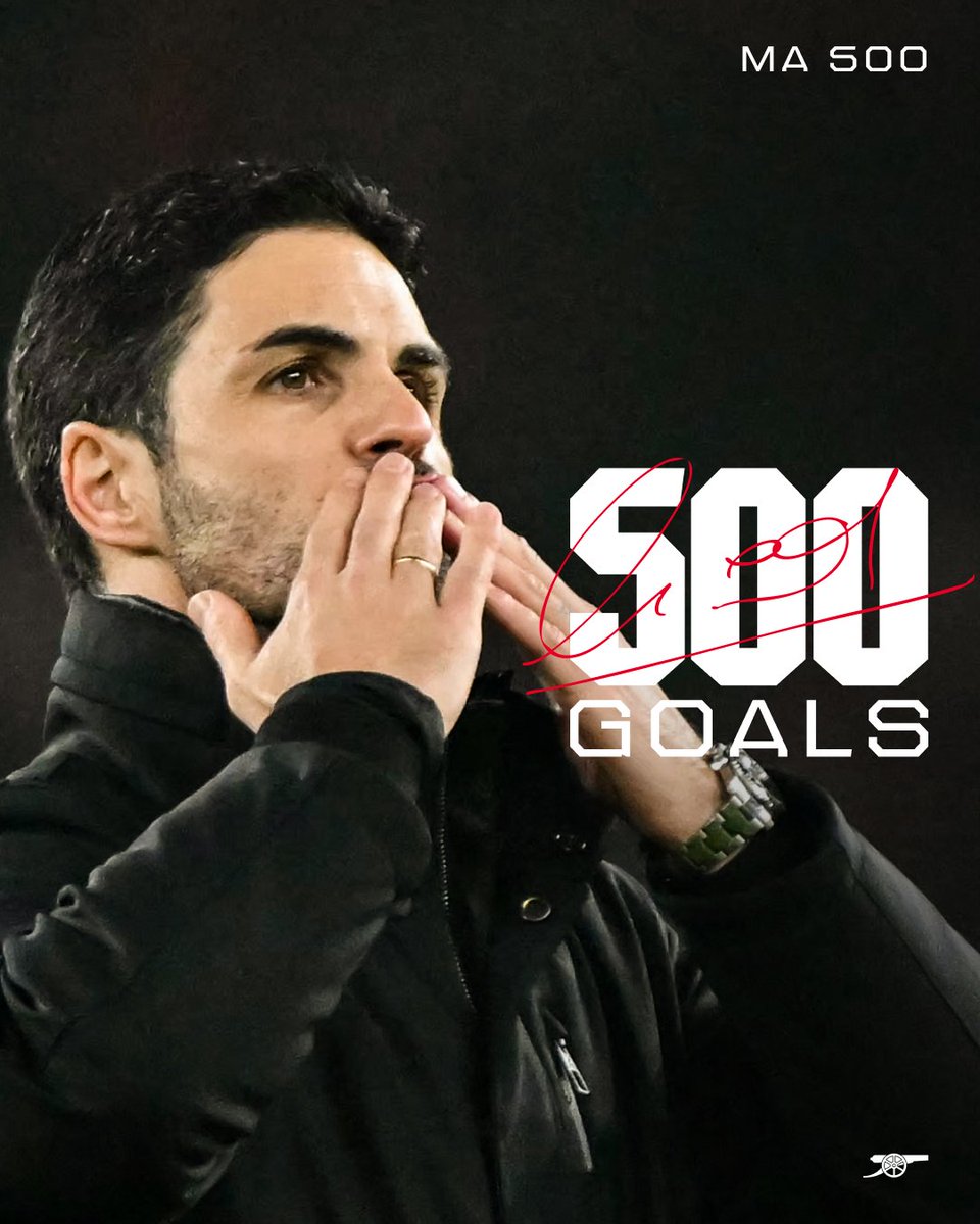 Achievement unlocked: 500 goals under Mikel Arteta 🔓