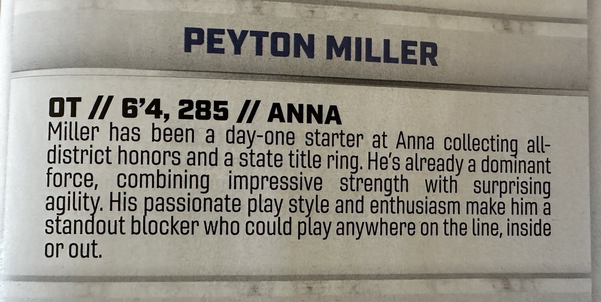 Congrats to <a href="/ZiondreWilliams/">Ziondre Williams</a> for being named to <a href="/dctf/">Dave Campbell's Texas Football — TexasFootball.com</a>’s Top 100 Recruits for the 2026 class and <a href="/PeytonMill09/">Peyton Miller</a> for being named to <a href="/dctf/">Dave Campbell's Texas Football — TexasFootball.com</a>’s Top 50 Recruits for the 2027 class.  #CU 

<a href="/AnnaCoyotesFB/">Anna Coyotes Football</a>