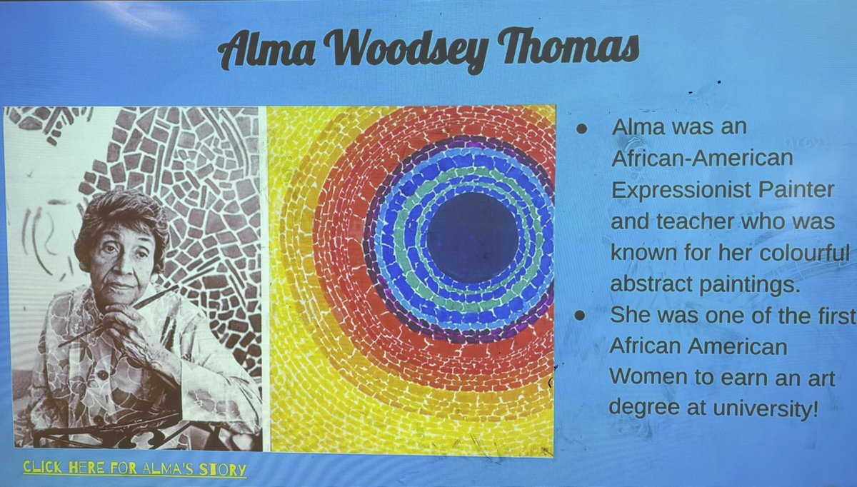 MrsEgan1's tweet photo. Yesterday, after learning about how Martin Luther King Jr challenged others to be kind towards everyone regardless of their differences, students made beautiful works of art in the style of Alma Thomas.  @StAnneOCSB #OCSBArts https://t.co/tIYqpPGgZS
