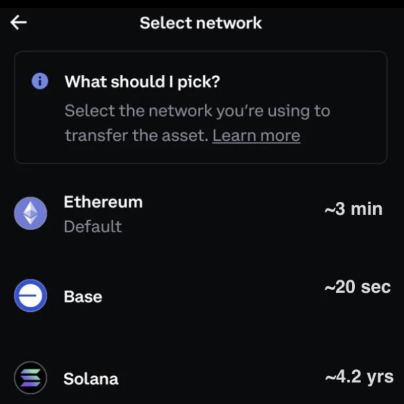 21 Million (@blockchainwork5) on Twitter photo Coinbase now currently estimates
4 years to process transfers on solana
See you guys in the 2029 bull market
GET YOUR ASS ON <a href="/cryptocom/">Crypto.com</a> Coinbase now currently estimates
4 years to process transfers on solana
See you guys in the 2029 bull market
GET YOUR ASS ON <a href="/cryptocom/">Crypto.com</a>