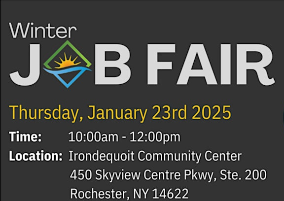 Dave Seeley (@daveseeley430) on Twitter photo We have almost 300 job seekers pre-registered for tomorrow's @rochesterworks Job Fair at the <a href="/irondequoit_ny/">Town of Irondequoit</a> Community Center. Over 30 employers expected. The event is open to the public (registration not required, but encouraged).
Learn more at tinyurl.com/WinterJobFair2…. We have almost 300 job seekers pre-registered for tomorrow's @rochesterworks Job Fair at the <a href="/irondequoit_ny/">Town of Irondequoit</a> Community Center. Over 30 employers expected. The event is open to the public (registration not required, but encouraged).
Learn more at tinyurl.com/WinterJobFair2….