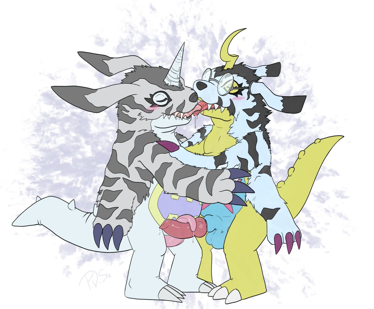 For OttahDragun from FA 
Oscar and Gub are having some sweet private time there uwu

 #digimon, #デジモン,#digioc,#gabumon