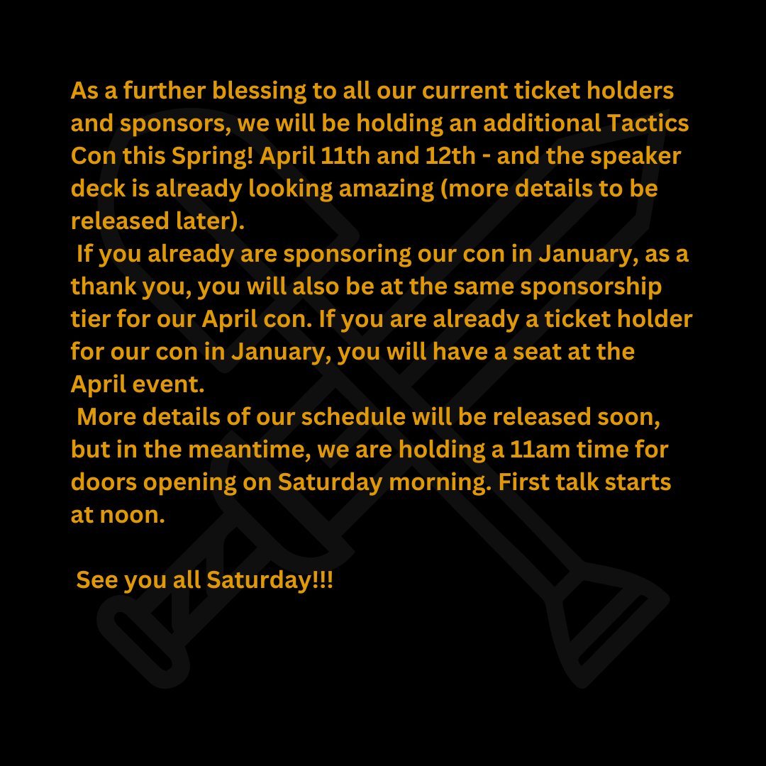 Important Update about Tactics 2025!